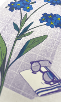 Image 2 of Forget-Me-Not Risograph Print