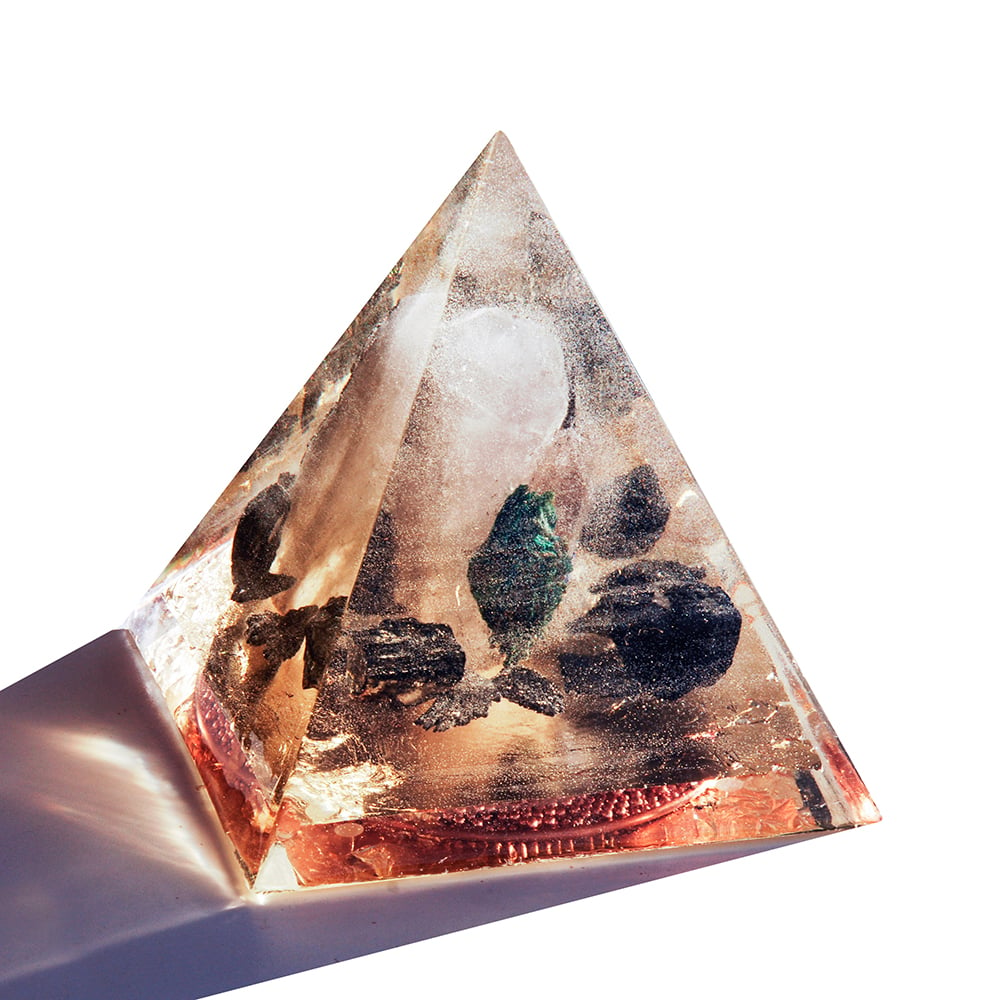Image of 11" NUBIAN:  BZQ/Pyrite/Bk Kyanite/Lapis Lazuli/Sapphire/Fuchsite/Emerald/Black Tourmaline