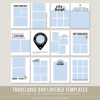 Image 1 of  6x8 Travelogue Layered Photo Templates (Digital)