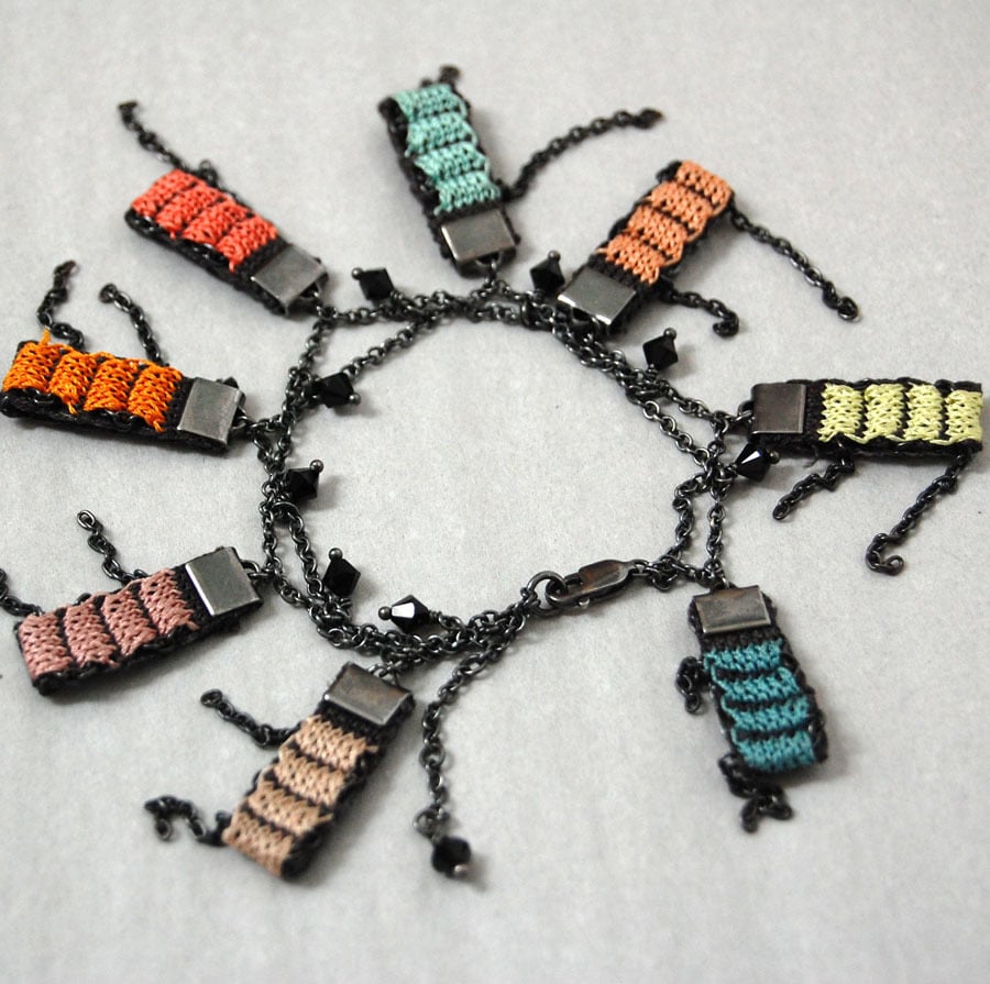 Image of Pixels Charm Bracelet