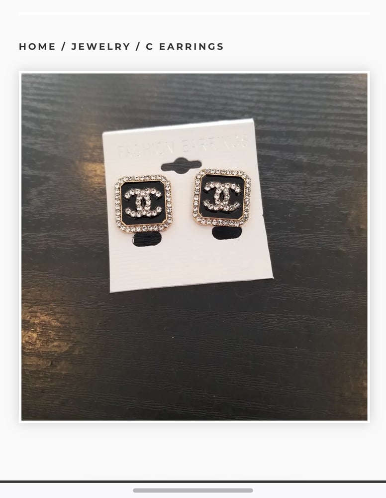 Image of C square earrings