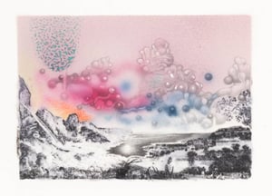 Anouk Mercier / Landscape with Pink Skies and Building Clouds