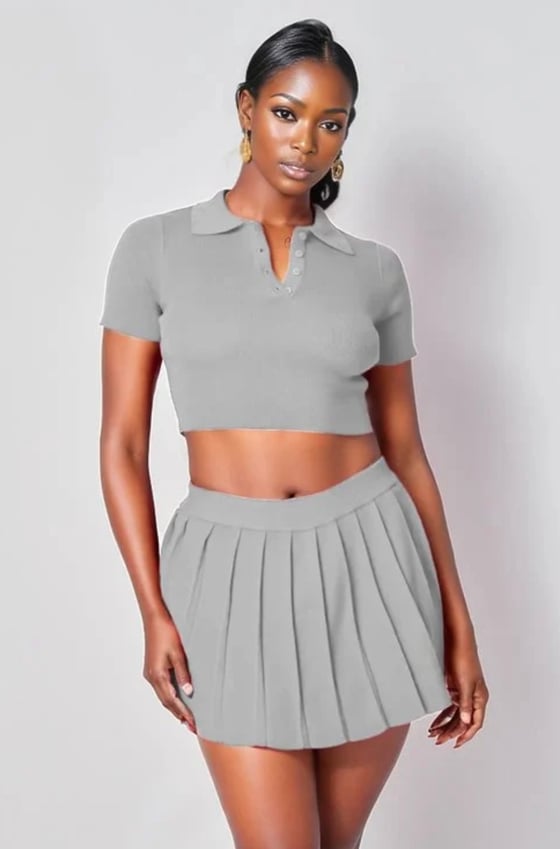 Image of Tennis Skirt Set (grey) 