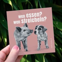 Image 1 of Wen essen? Wen streicheln? | Sticker