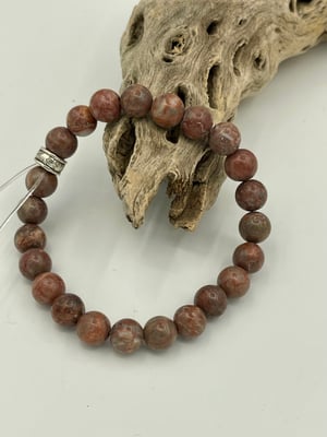 8mm Red vein jasper stretch bracelet 