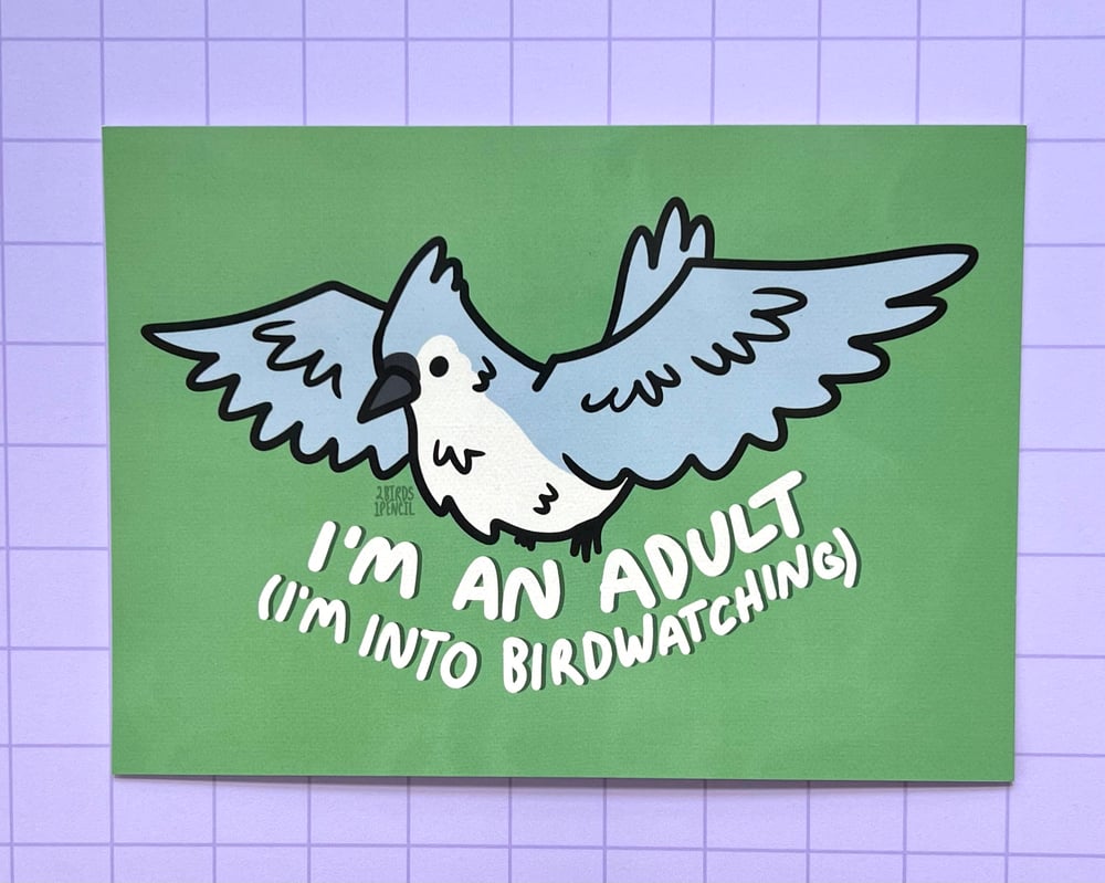 Image of Birdwatching postcard print