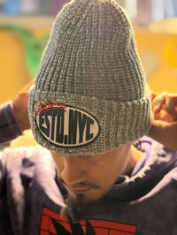 Image 2 of Estd NYC Patchwork Chunky Beanie