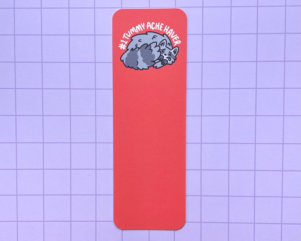 Image of Tummy ache haver raccoon bookmark