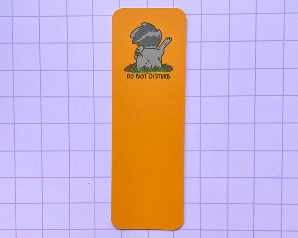 Image of Do not disturb raccoon bookmark