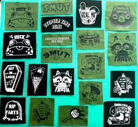 Image 2 of Sew on Patches- Black or Green, 20 different designs!