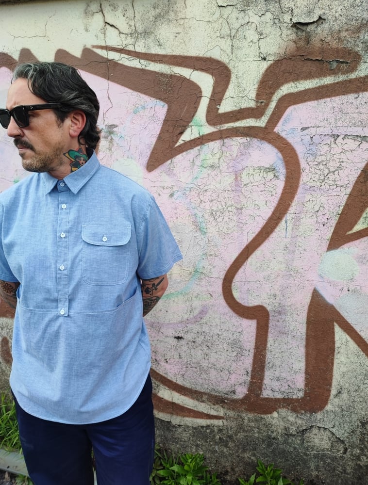 Image of Chambray "Joey" shirtsleeve overshirt 