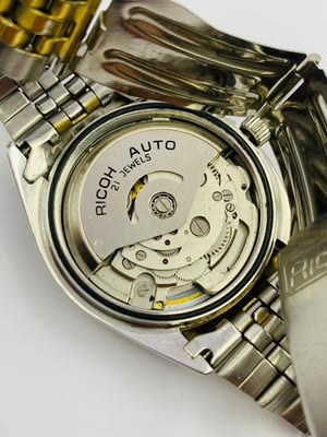 Image of rare eye catching ricoh medallion automatic gents watch,1970's/(VTG-19)