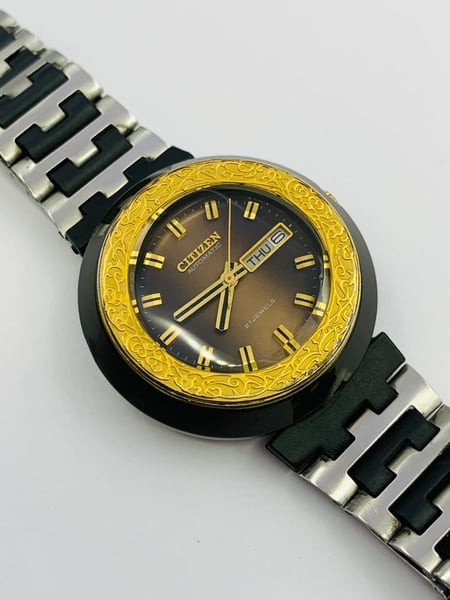 Image of rare eye catching citizen automatic gents watch,1970's/(VTG-18)