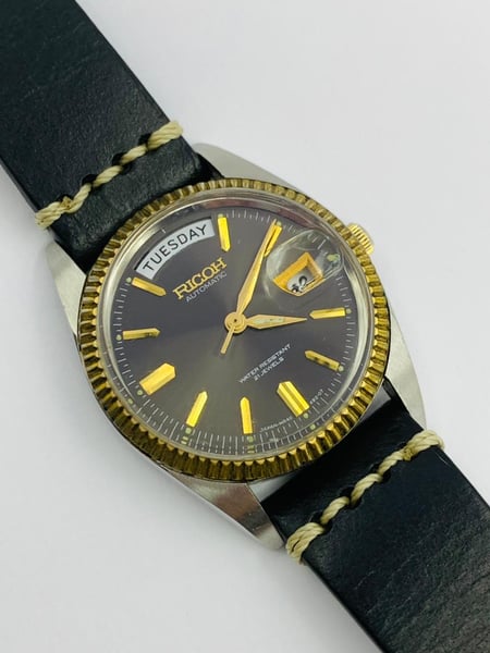 Image of rare eye catching ricoh automatic gents watch,1970's/(VTG-16)