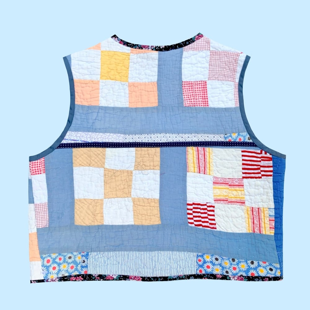 Image of Quilt Vest — Checkered Patchwork