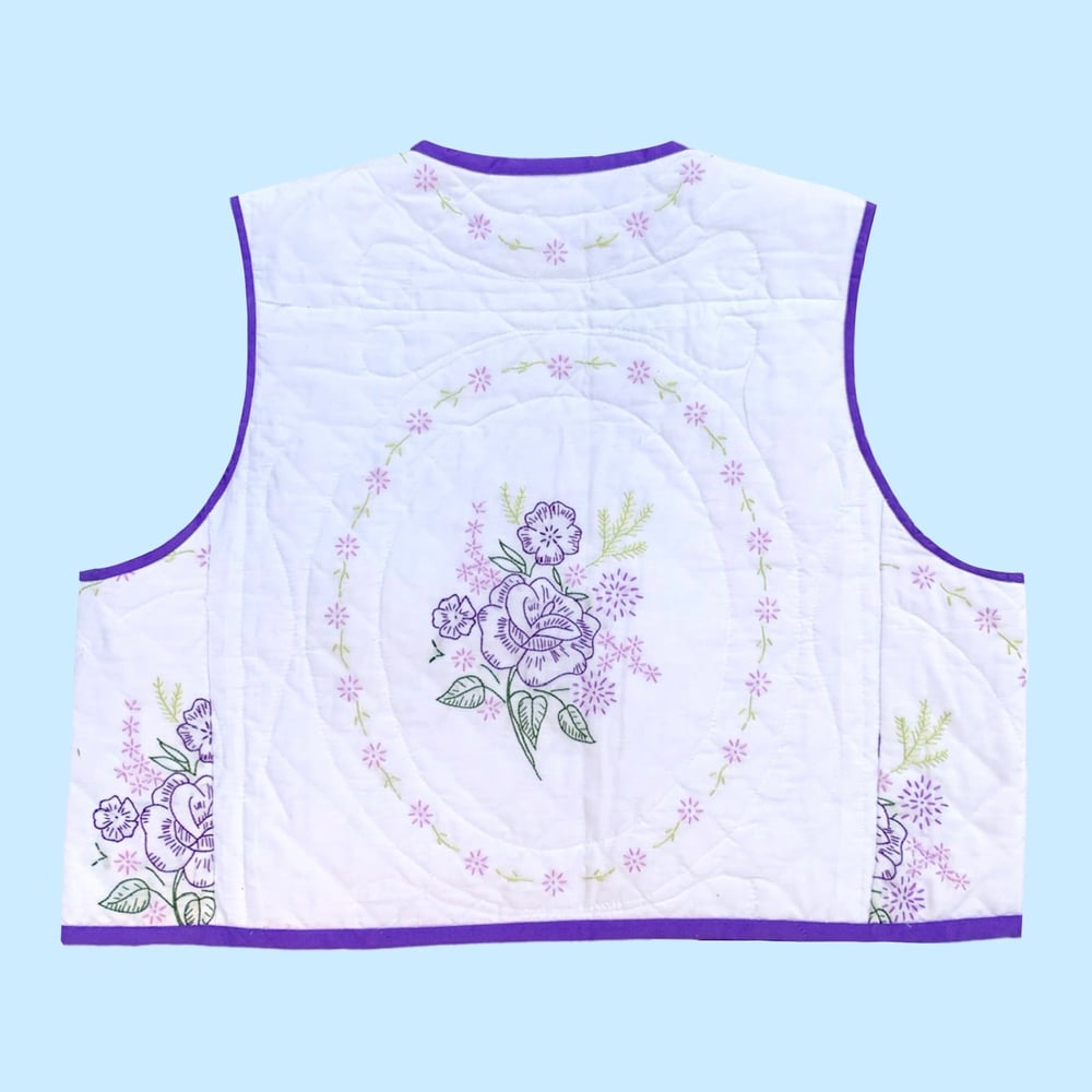 Image of Quilt Vest — Purple Bouquet