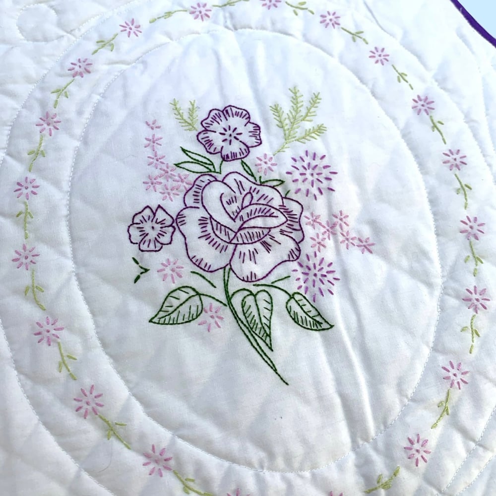 Image of Quilt Vest — Purple Bouquet