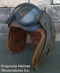 Image 3 of WWII Replica US M1938 Tank Crew Helmet M44 Polaroid Goggles. 2nd Armored Division. 