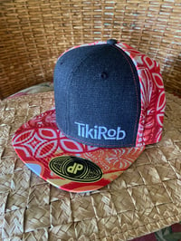 Image 2 of TikiRob Hawaiian Print Snap Back Hat