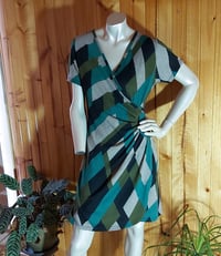 V- neck cross over Dress green