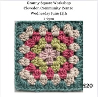 Image 1 of Granny Square workshop Clevedon community centre Wednesday June 12th 7-9 pm