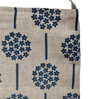 Image 3 of Hydrangeas in Navy on Natural Linen - Cross Body Bag