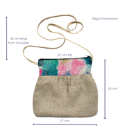 Image 5 of Long Lunch Cross-Body Zip Purse - Pink and Teal