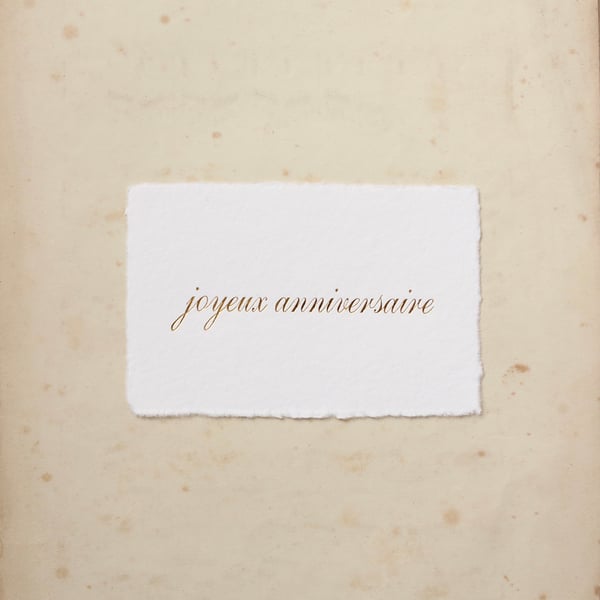 Image of Carte Postale JOYEUX ANNIVERSAIRE / DORE / DELICAT