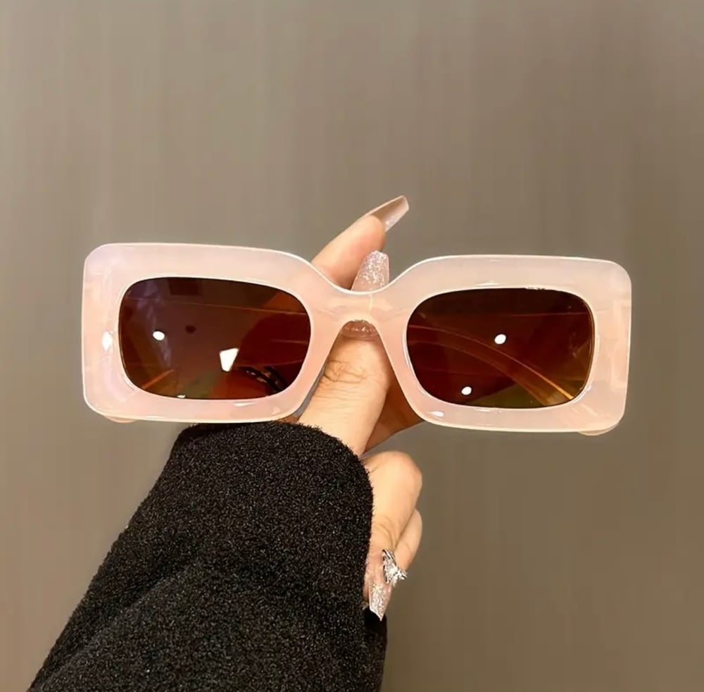Image of Pink rectangle sunglasses 
