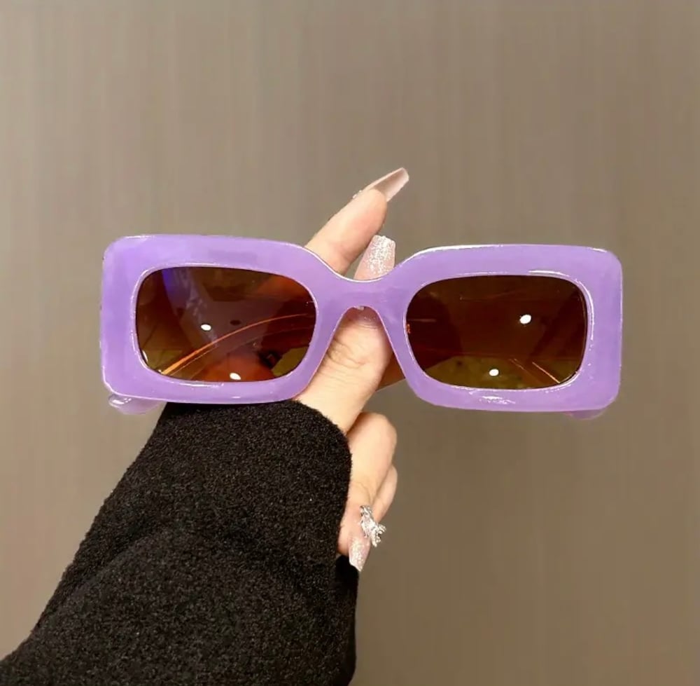 Image of Purple rectangle sunglasses 