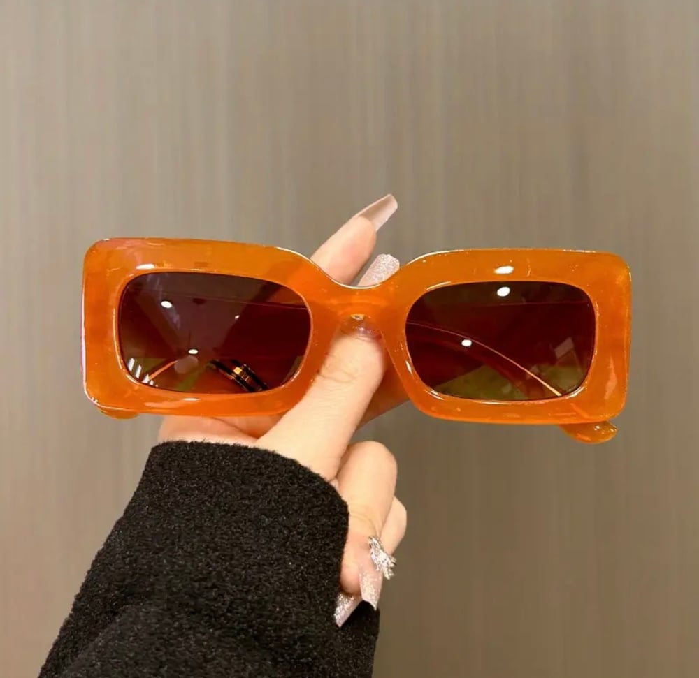 Image of Orange rectangle sunglasses