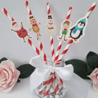 Image 2 of Christmas Paper Straws, Christmas Party Straws, Christmas Table Decor