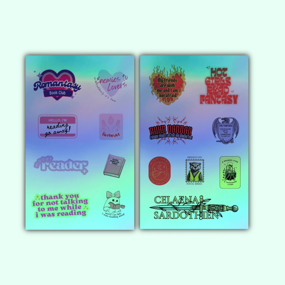 Image of Bookish Bites: Mini Stickers Pack