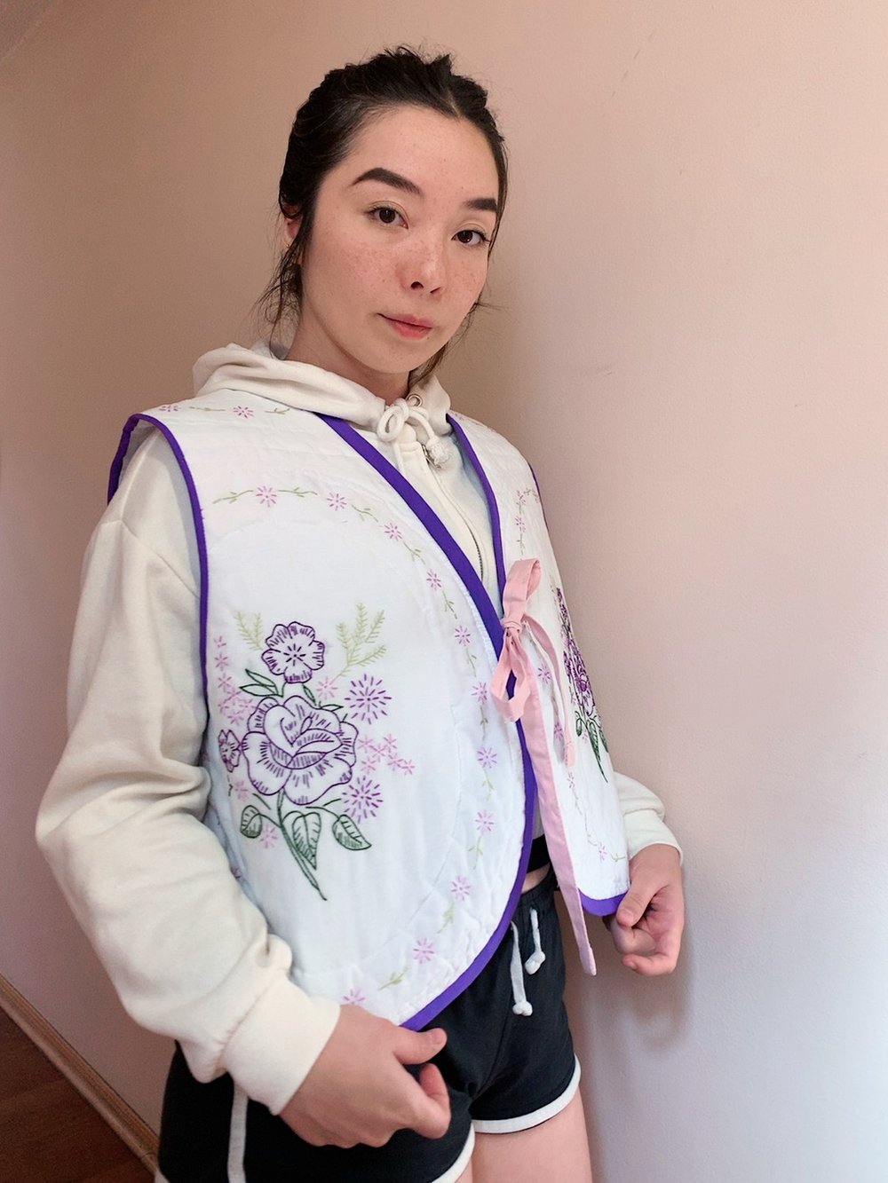 Image of Quilt Vest — Purple Bouquet