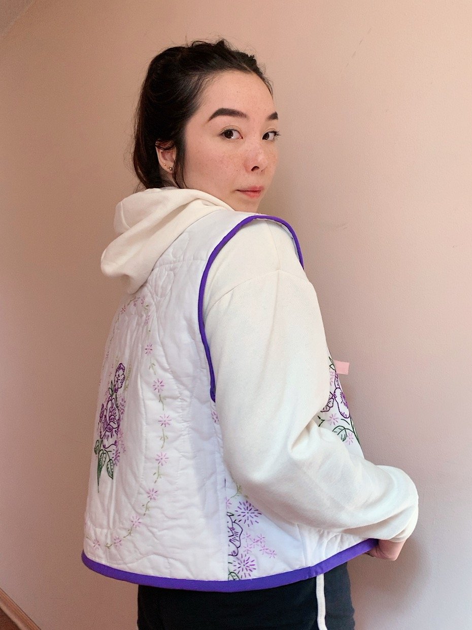 Image of Quilt Vest — Purple Bouquet