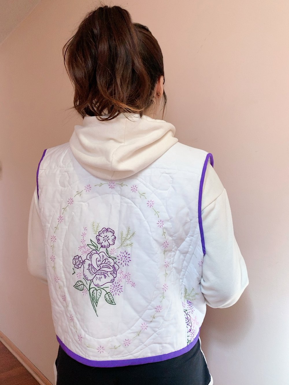 Image of Quilt Vest — Purple Bouquet