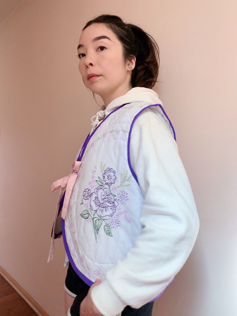 Image of Quilt Vest — Purple Bouquet