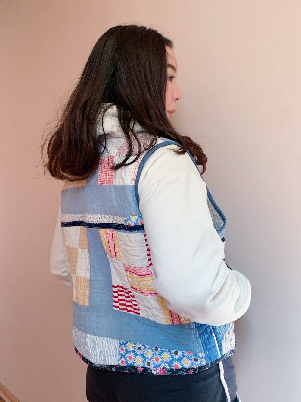 Image of Quilt Vest — Checkered Patchwork