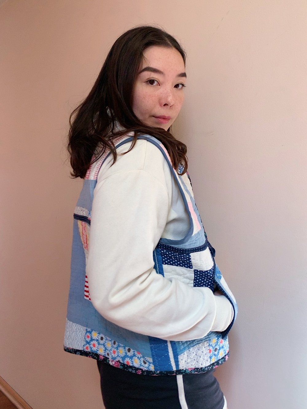 Image of Quilt Vest — Checkered Patchwork