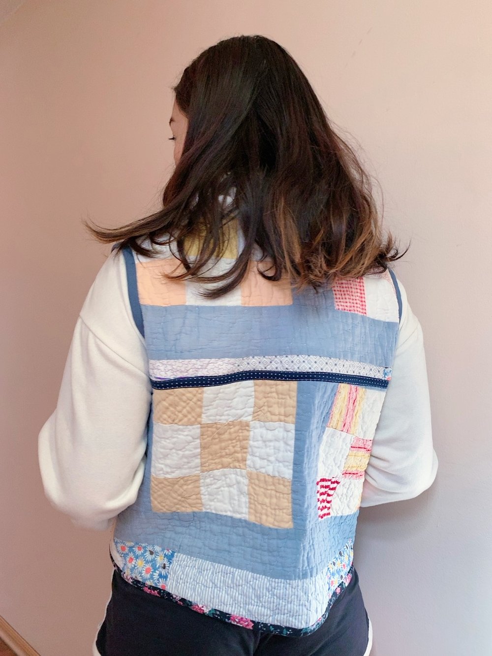 Image of Quilt Vest — Checkered Patchwork