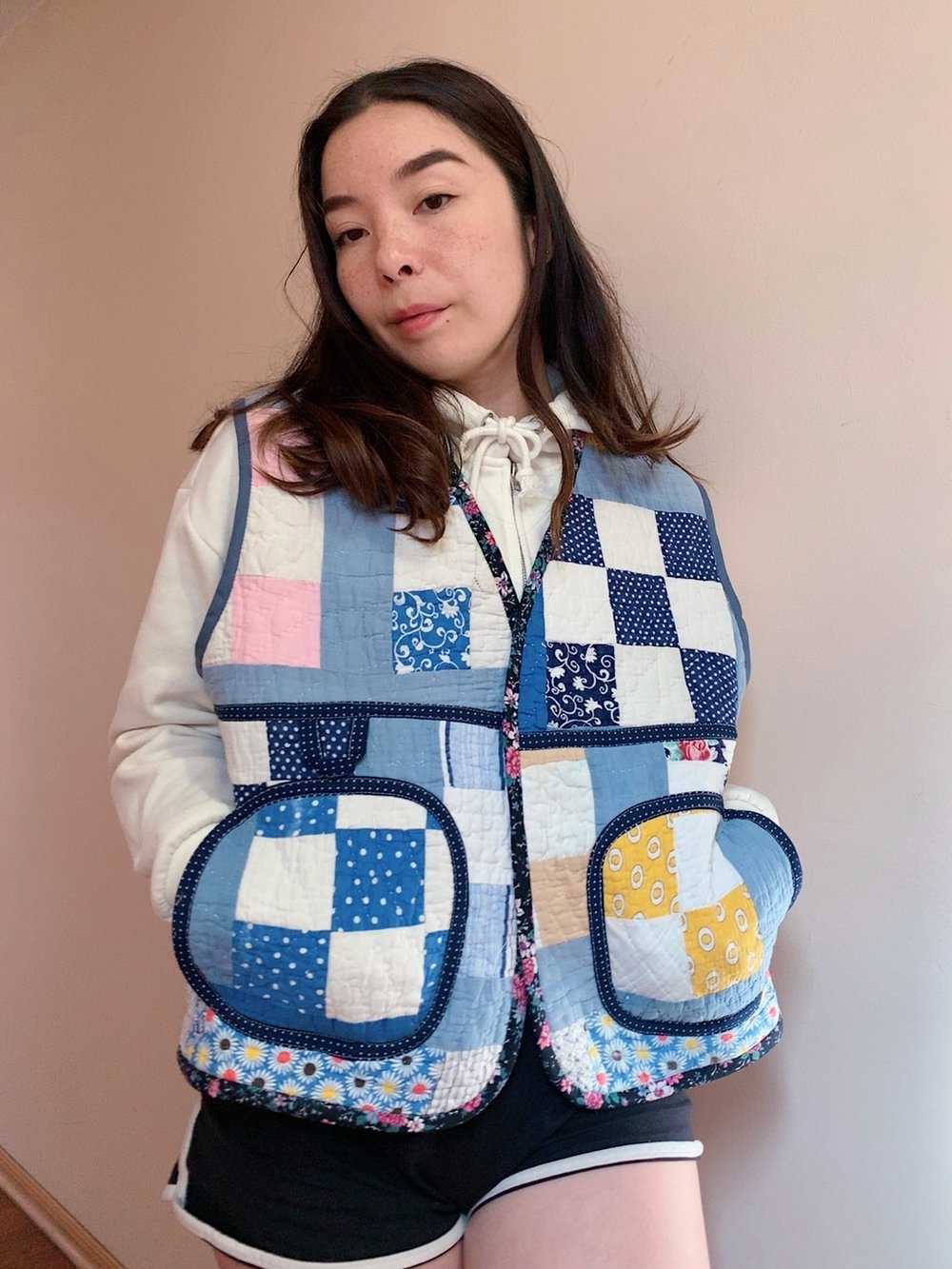 Image of Quilt Vest — Checkered Patchwork