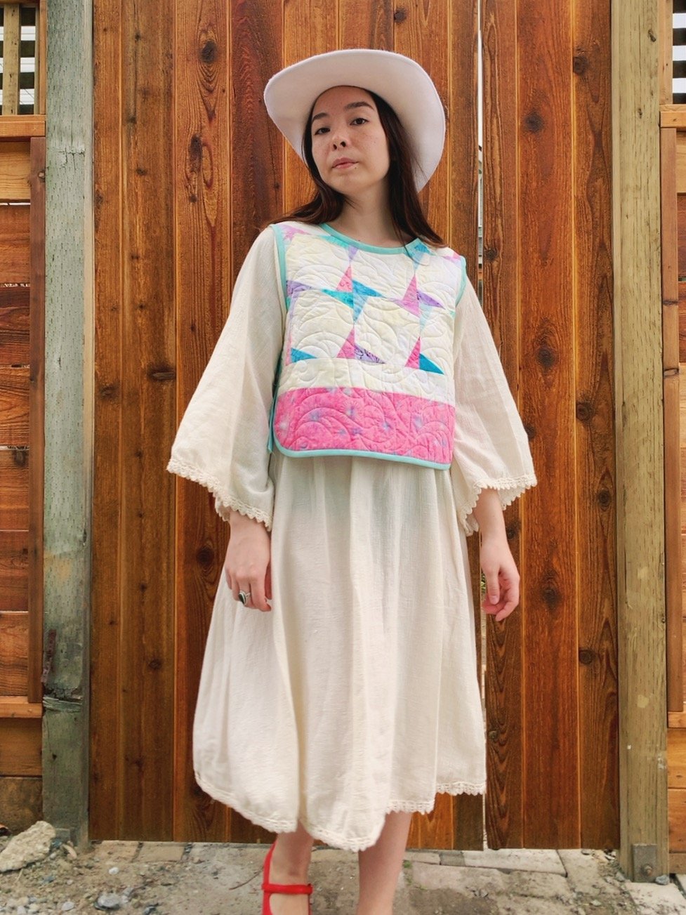 Image of Side-Tie Quilt Top — Pastel Windmills