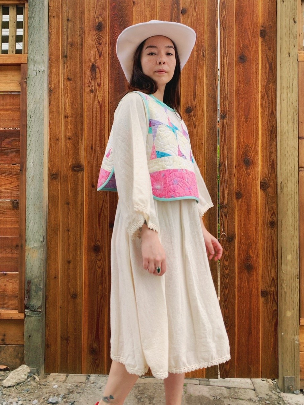 Image of Side-Tie Quilt Top — Pastel Windmills