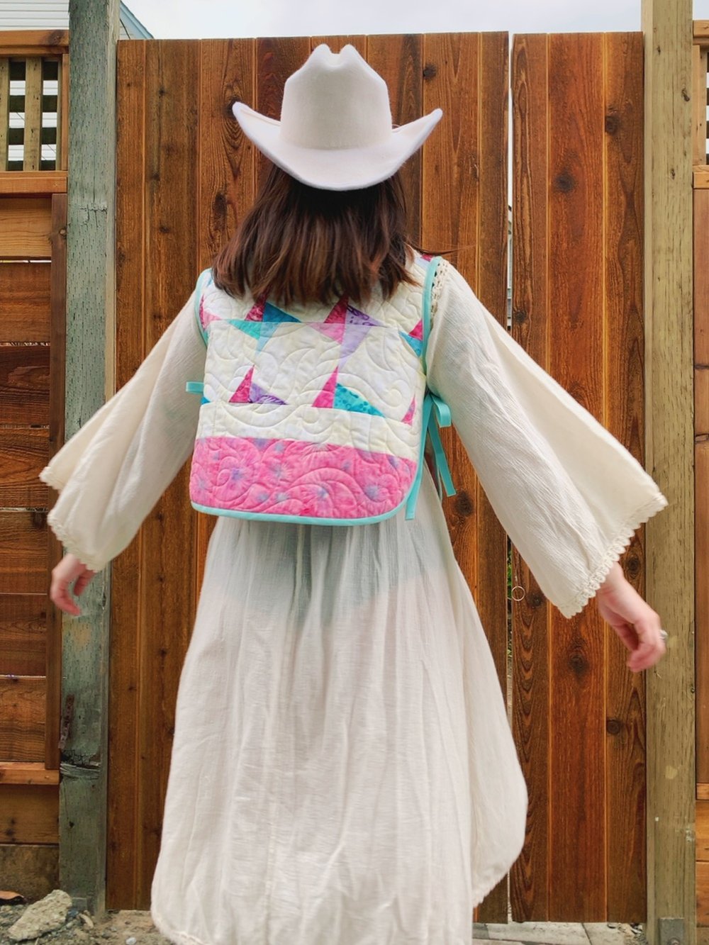 Image of Side-Tie Quilt Top — Pastel Windmills