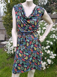 Image 1 of Black Paisley dress with tie belt