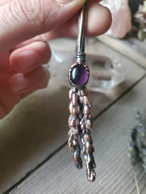 Image of Lavendar Broomstick Necklace with Amethyst