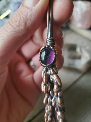 Image of Lavendar Broomstick Necklace with Amethyst