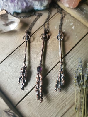 Image of Lavendar Broomstick Necklace with Amethyst