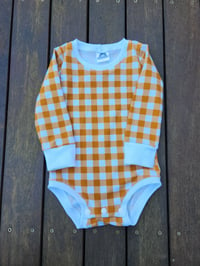 Image 2 of Pumpkin Spice Gingham Bodysuit