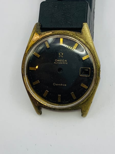 Image of vintage gold plated Omega geneve 1960's/70's gents watch Case,used,ref#(om-60)